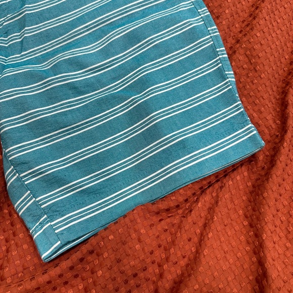 Banana Republic Turquoise White Stripes Men’s Flat Front Shorts Size: 34 $70 🩳 - Picture 6 of 11